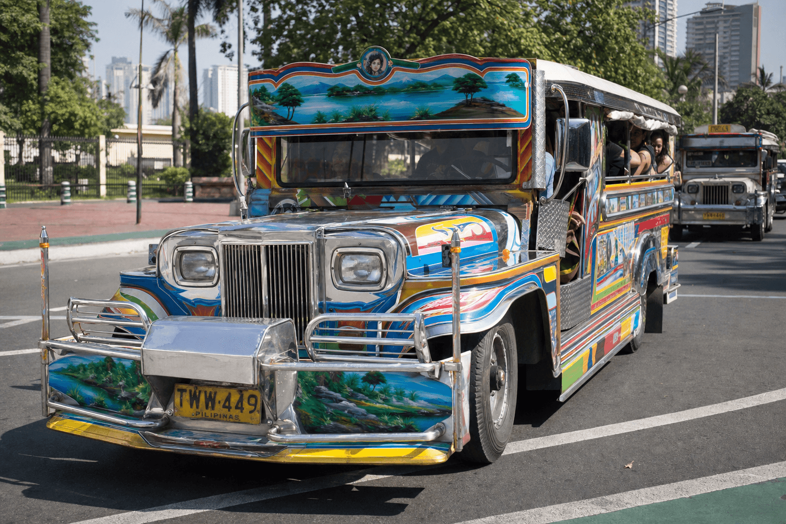 Colorful jeepney on a Philippine street